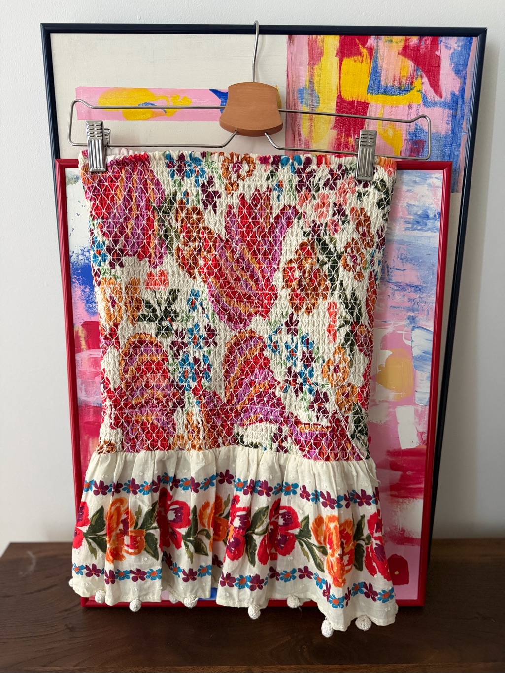 Farm Rio Smocked Floral Midi Skirt - Multicolor